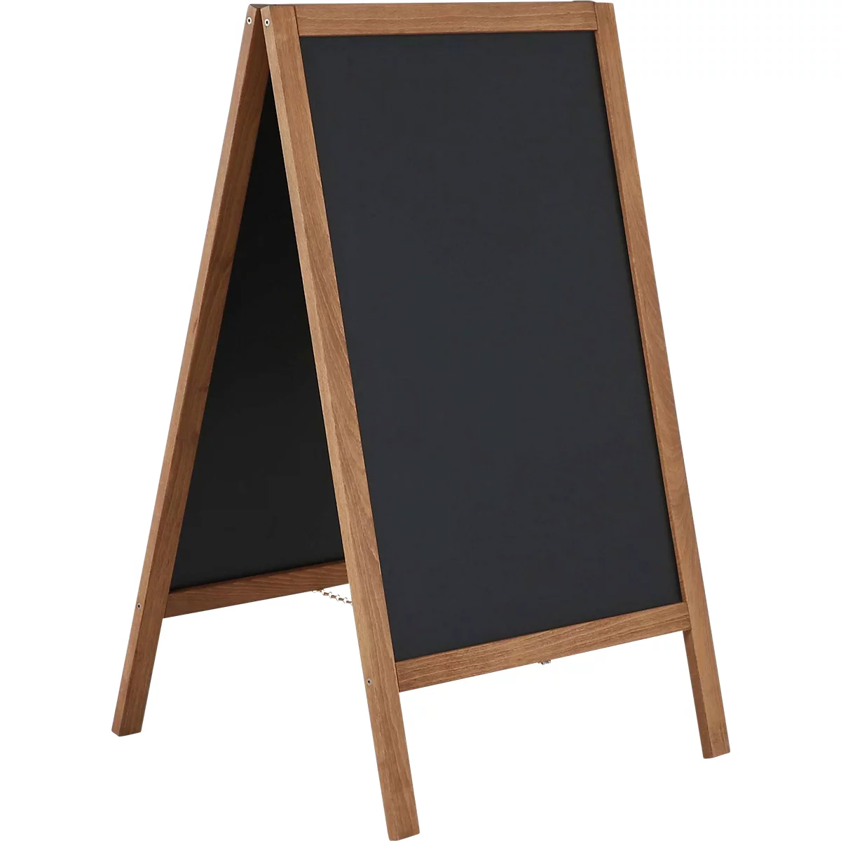 Update Display Holz-Kundenstopper Economy Outdoor, Buchenholz, dunkel lasiert, magnethaftend, B 540 x H 950 mm
