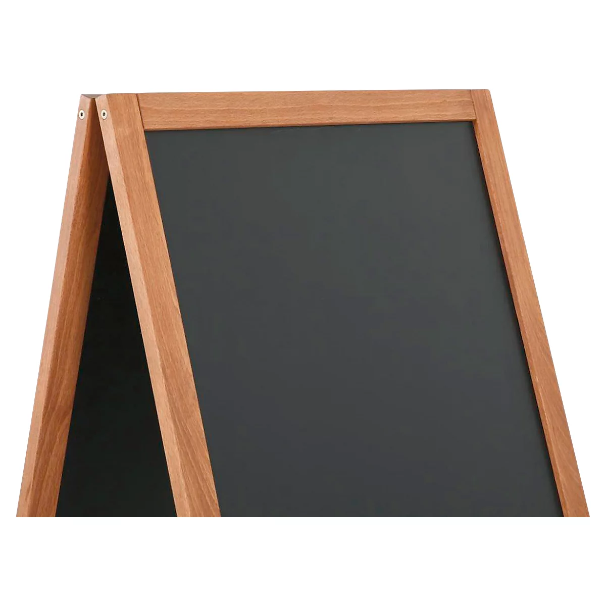 Update Display Holz-Kundenstopper Economy Outdoor, Buchenholz, dunkel lasiert, magnethaftend, B 540 x H 950 mm