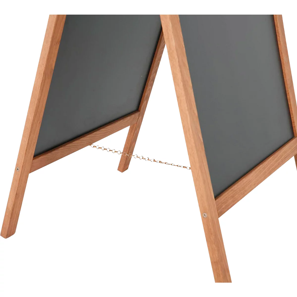 Update Display Holz-Kundenstopper Economy Outdoor, Buchenholz, dunkel lasiert, magnethaftend, B 540 x H 950 mm