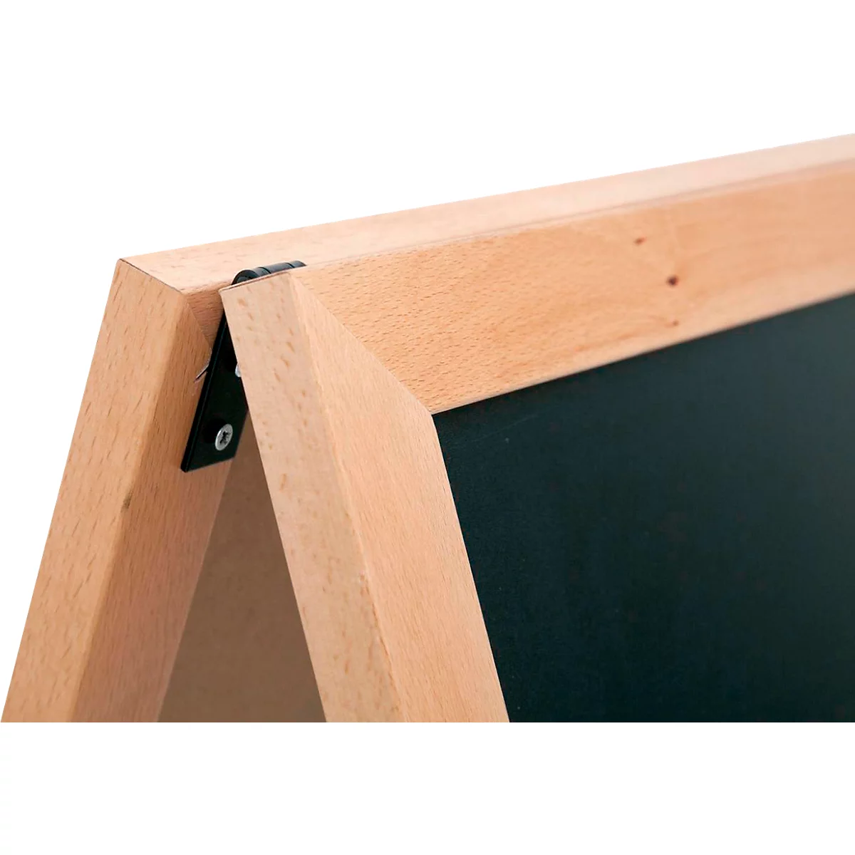 Update Display Holz-Kundenstopper Economy Outdoor, Buchenholz, dunkel lasiert, magnethaftend, B 670 x H 1030 mm