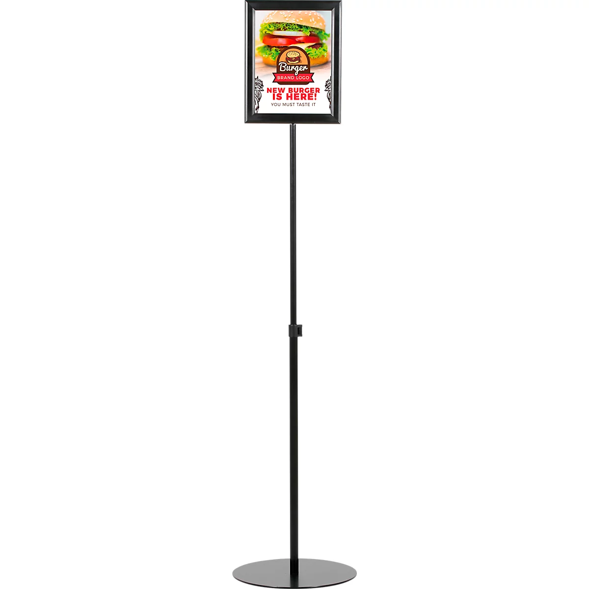 Update Display Infoständer Economy, doppelseitig, höhen- und formatverstellbar, DIN A4, doppelseitig, pulverbeschichtet, schwarz