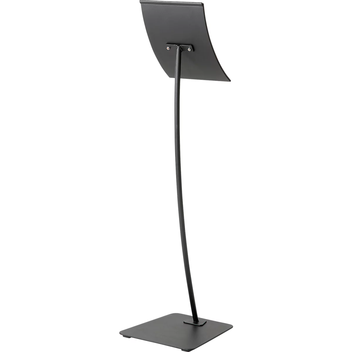 Update Display Infoständer Konkav, geschwungenes Design, pulverbeschichtet, DIN A3, schwarz