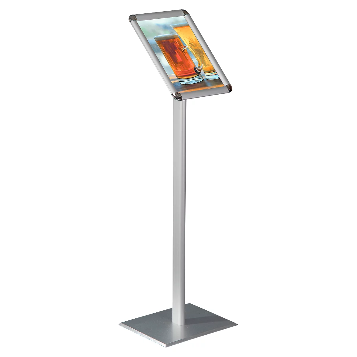 Update Display Infoständer Rondo, DIN A3, 25 mm Klapprahmen, Hoch- oder Querformat, silber
