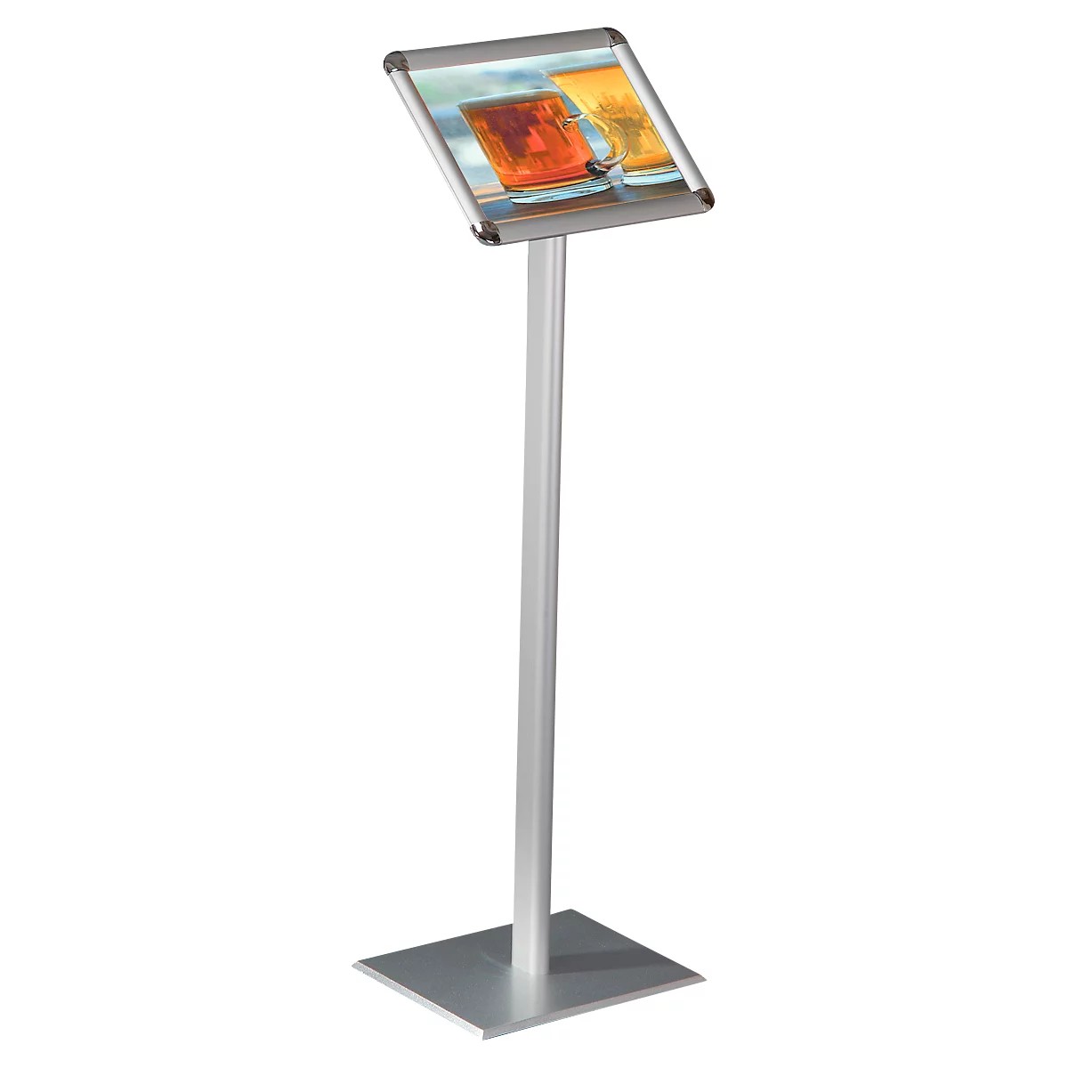 Update Display Infoständer Rondo, DIN A3, 25 mm Klapprahmen, Hoch- oder Querformat, silber