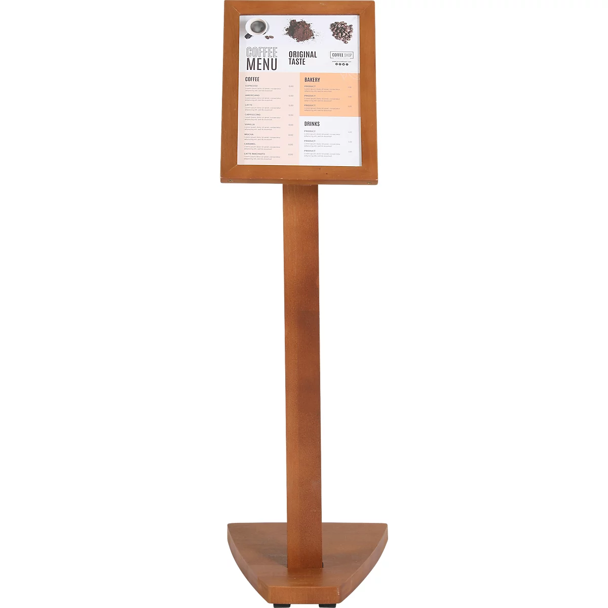 Update Display Infoständer WOOD, Buchenholz, Hoch- und Querformat, Buche, DIN A4
