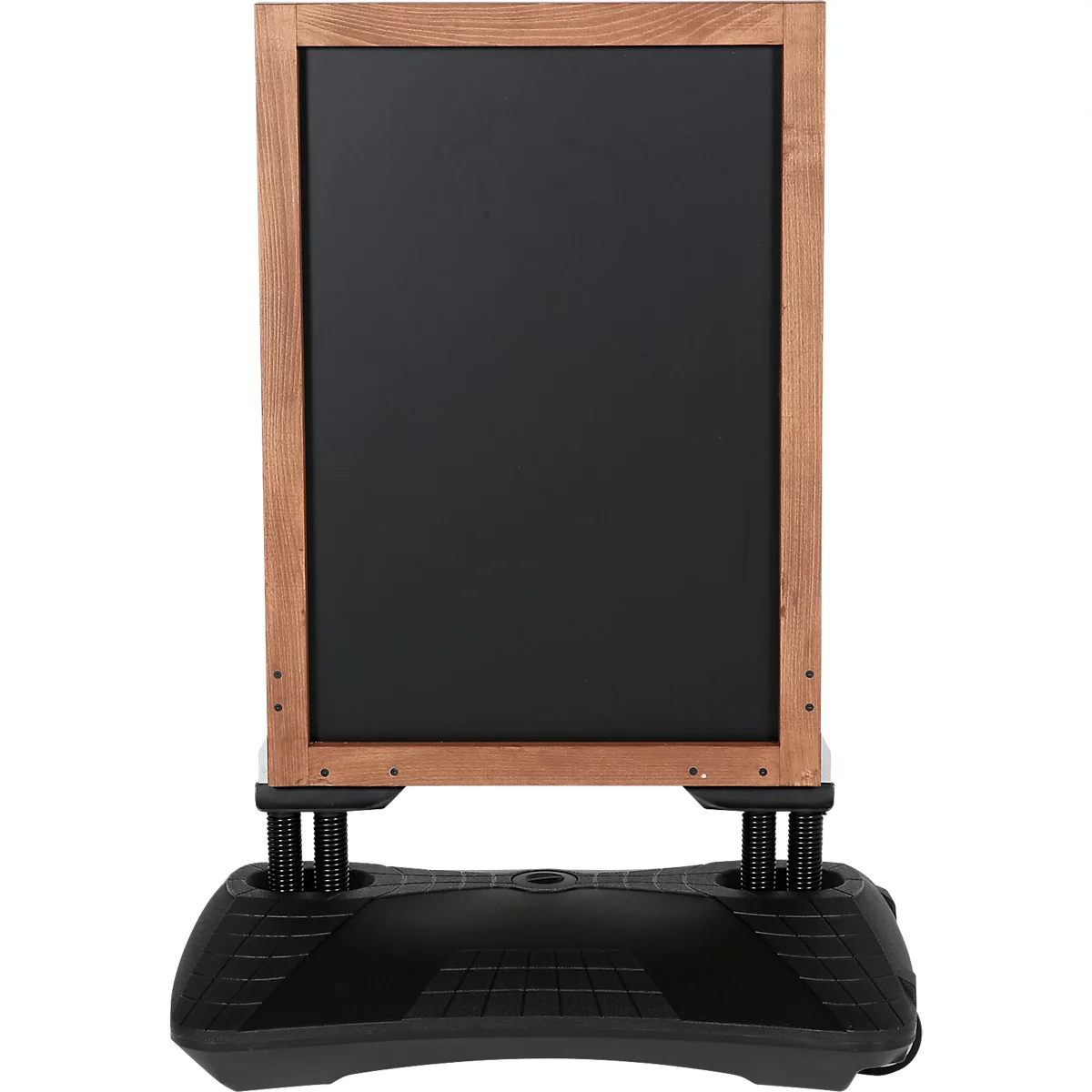Update Display Kreidetafel WindPro WOOD, beidseitig beschriftbar, Kunststoff-Fuß, Laufrollen, magnethaftend, Kiefer, 590 x 780 mm