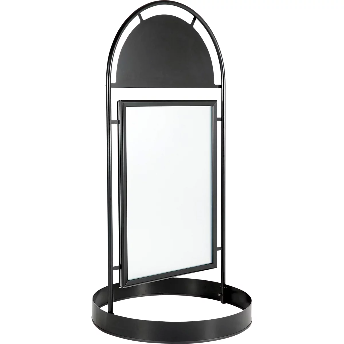 Update Display Kundenstopper Wheel, DIN A1, wasserfest, 35 mm Klapprahmen, Logofläche, mit Laufrollen, schwarz RAL 9005