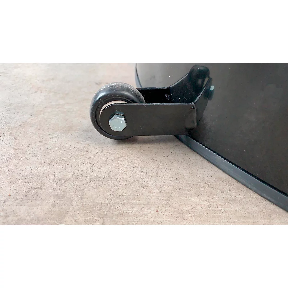 Update Display Kundenstopper Wheel, DIN A1, wasserfest, 35 mm Klapprahmen, Logofläche, mit Laufrollen, schwarz RAL 9005