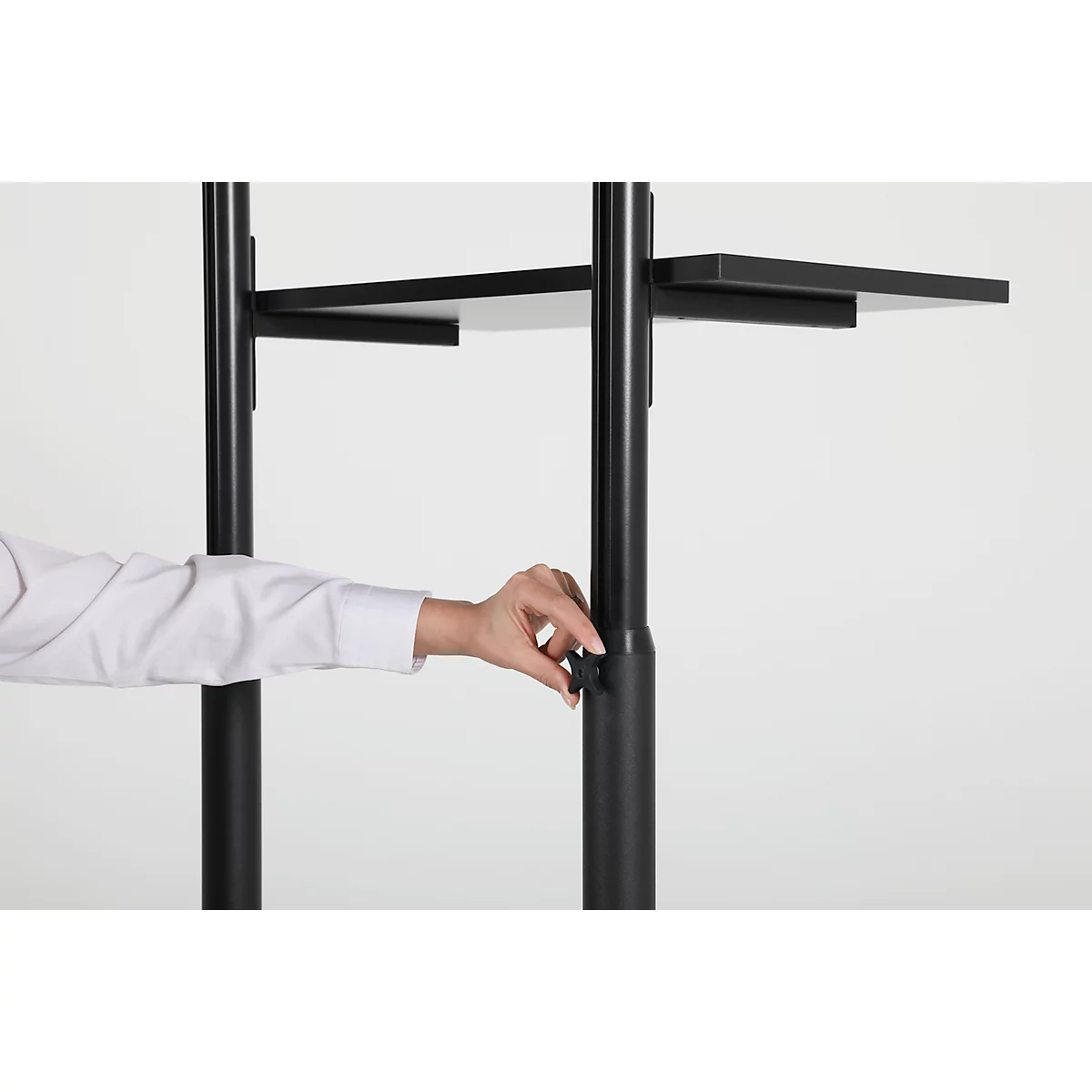 Update Display mobile Arbeitsstation BLACK, höhenverstellbar, Laufrollen mit Feststell-Bremse, schwarz
