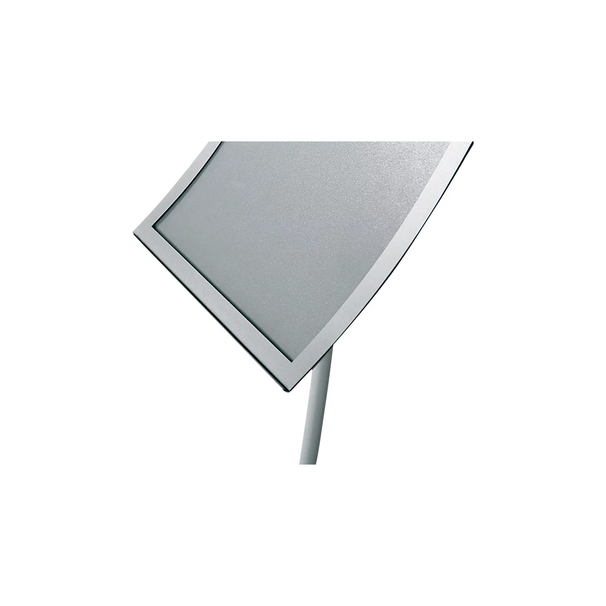 Update Display Panneau d'affichage concave, design incurvé, revêtement par poudre, DIN A3, argenté