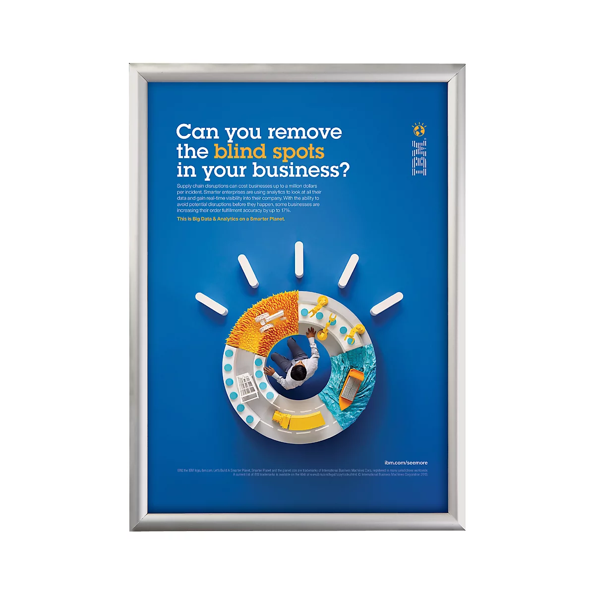 Update Display Safety-Klapprahmen, 25 mm, Gehrung, Aluminium, Wandmontage, silber, DIN A1