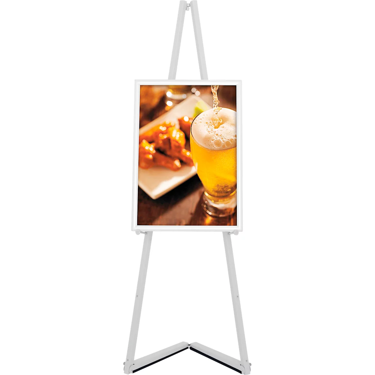 Update Displays Staffelei, höhenverstellbar, Aluminium, faltbare Füsse, B 536 x T 309 x H 1500 mm, grau