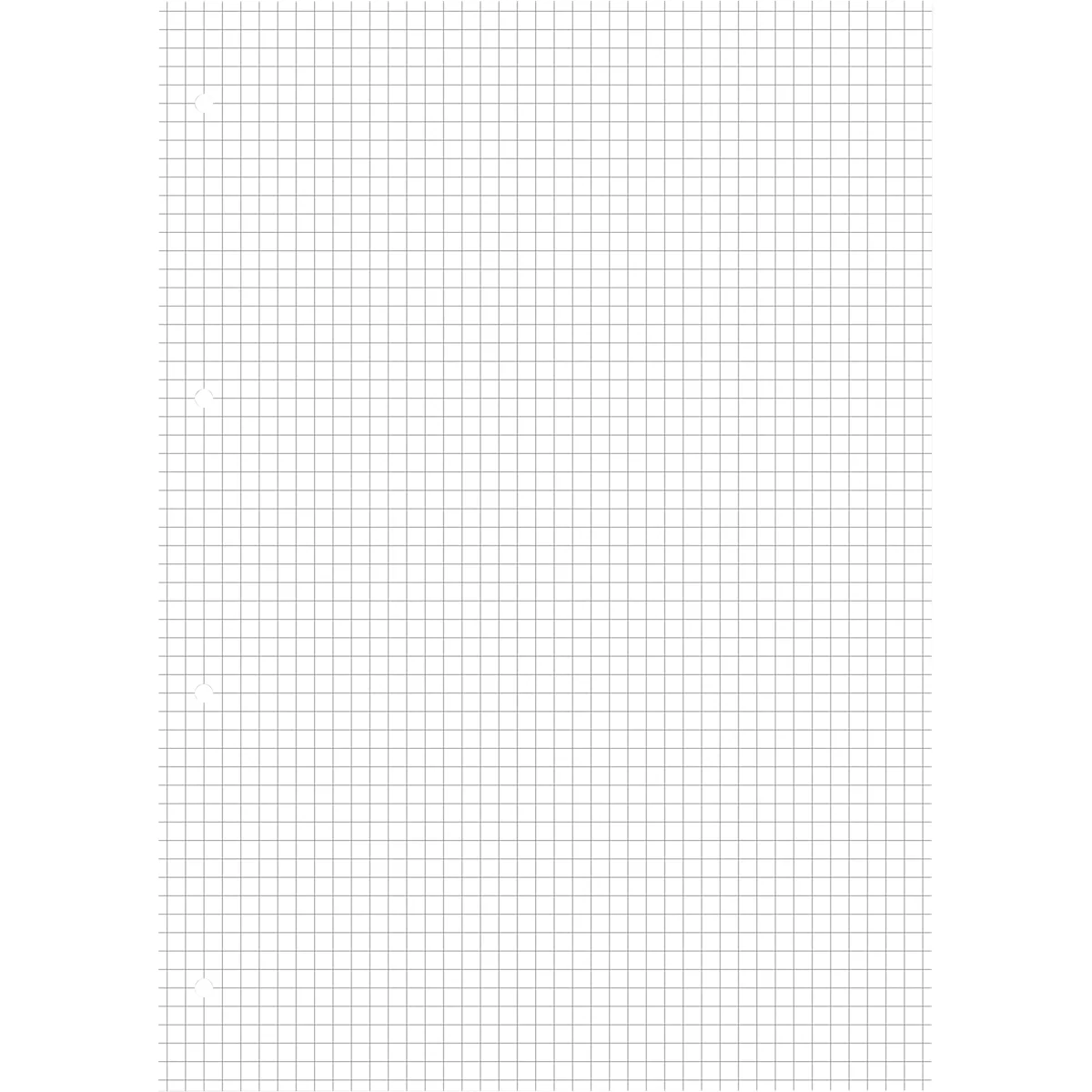 Ein weißes Blatt mit einem fein karierten grauen Rastermuster, ideal für grafische Darstellungen.