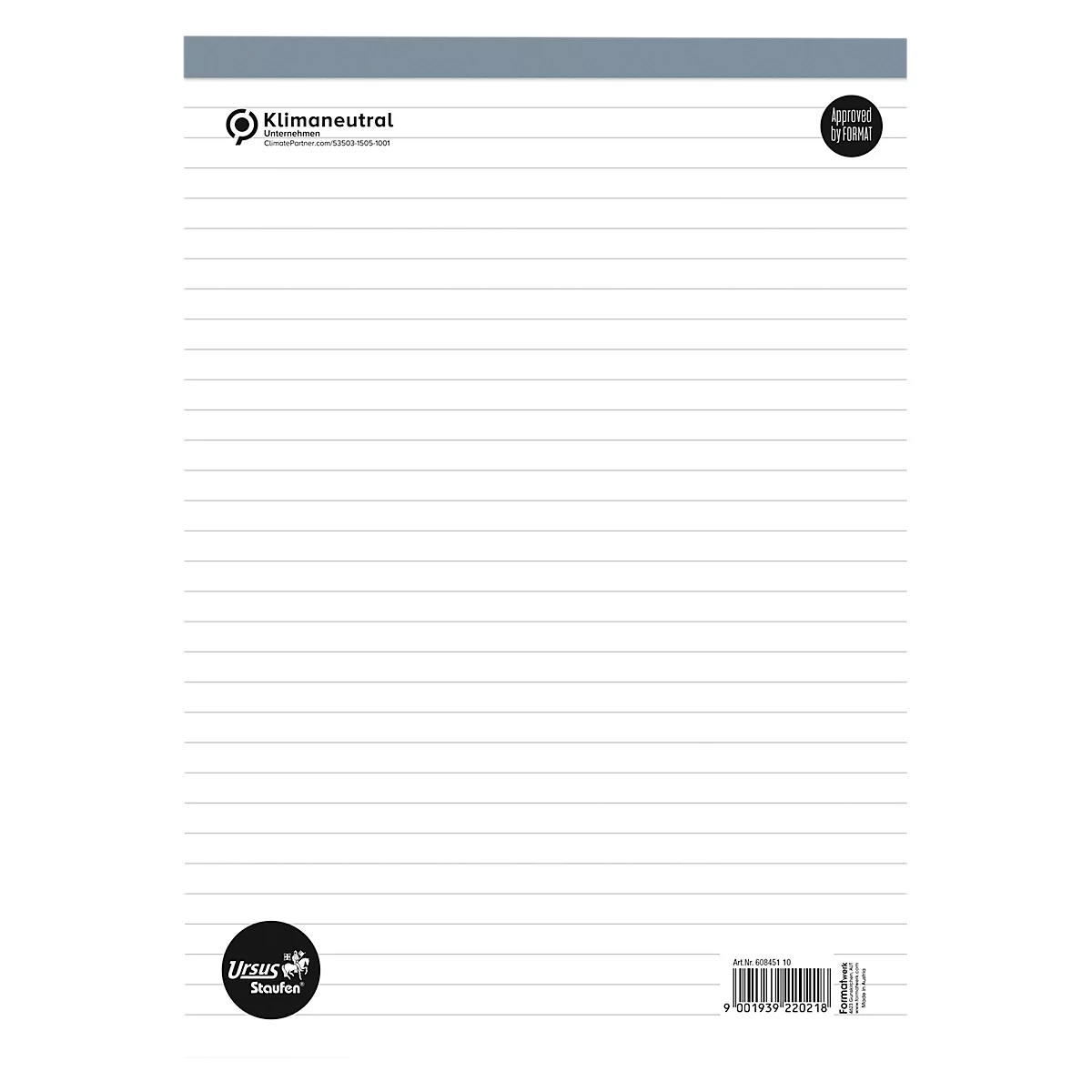 Ursus Notizblock, DIN A4, liniert, 48 Blatt