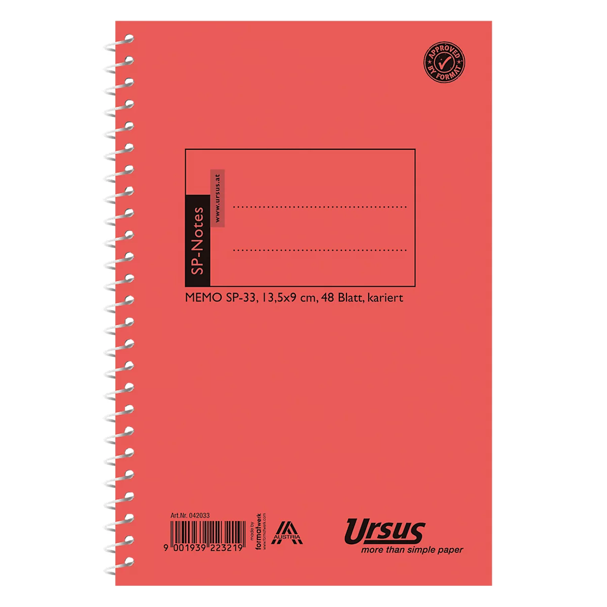 Ursus Spiral-Notes, 4 mm kariert, 48 Blatt/Block, 135 x 95 mm
