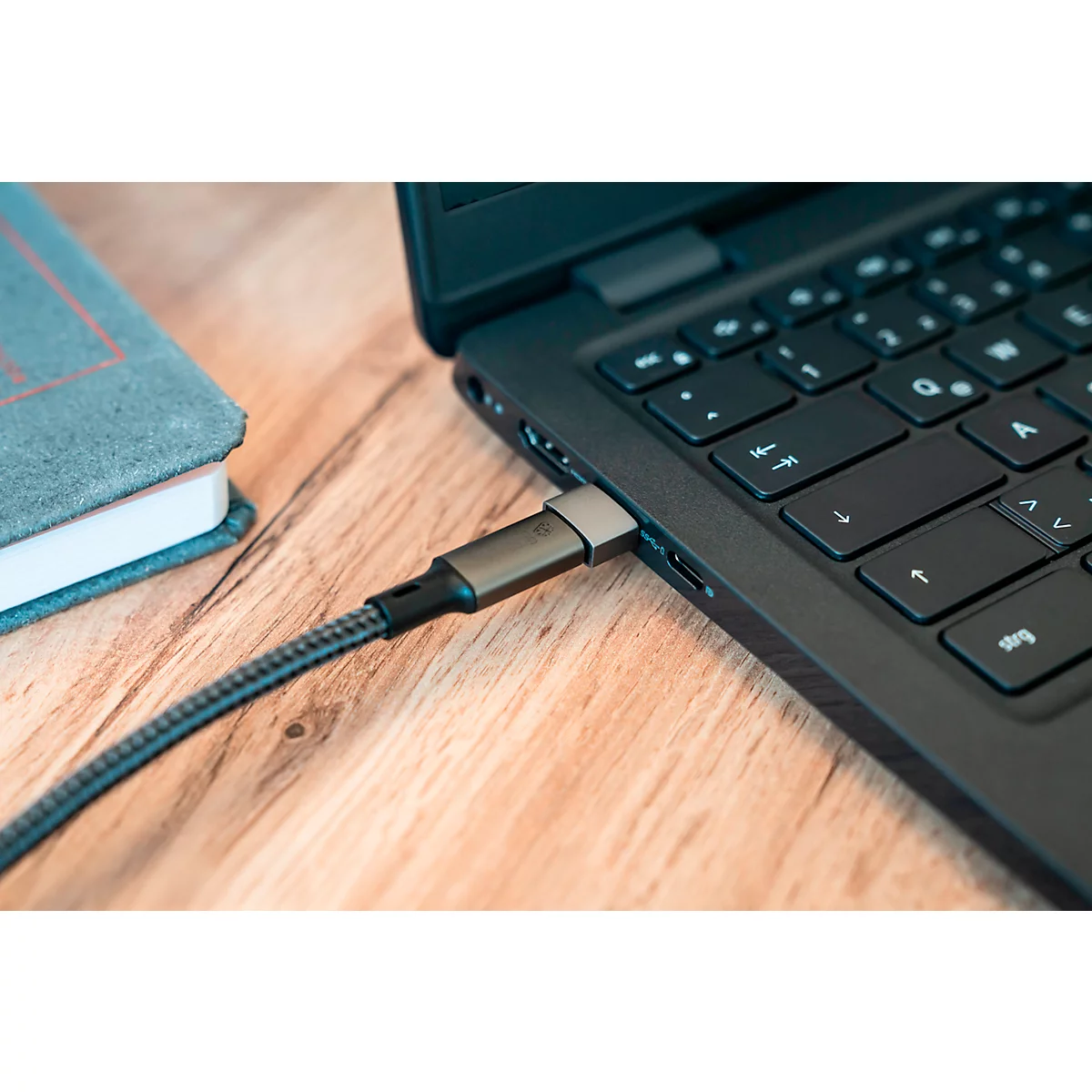 USB 2.0-adapter Good Connections, USB-A naar USB-C-aansluiting, vermogen 60 W, tot 480 Mbit/s, aluminium, grijs