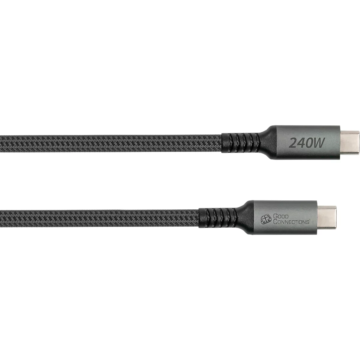 USB 2.0 Lade/-Datenkabel Good Connections, USB-C an USB-C, Leistung 240 W, bis 480 Mbit/s, Länge 0,5 m, schwarz