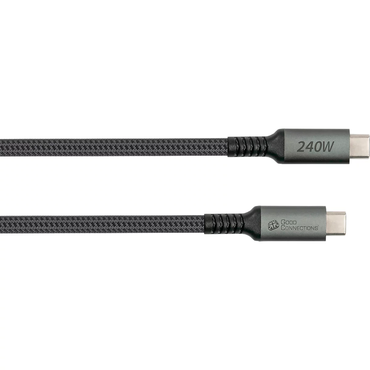 USB 2.0 Lade/-Datenkabel Good Connections, USB-C an USB-C, Leistung 240 W, bis 480 Mbit/s, Länge 2 m, schwarz