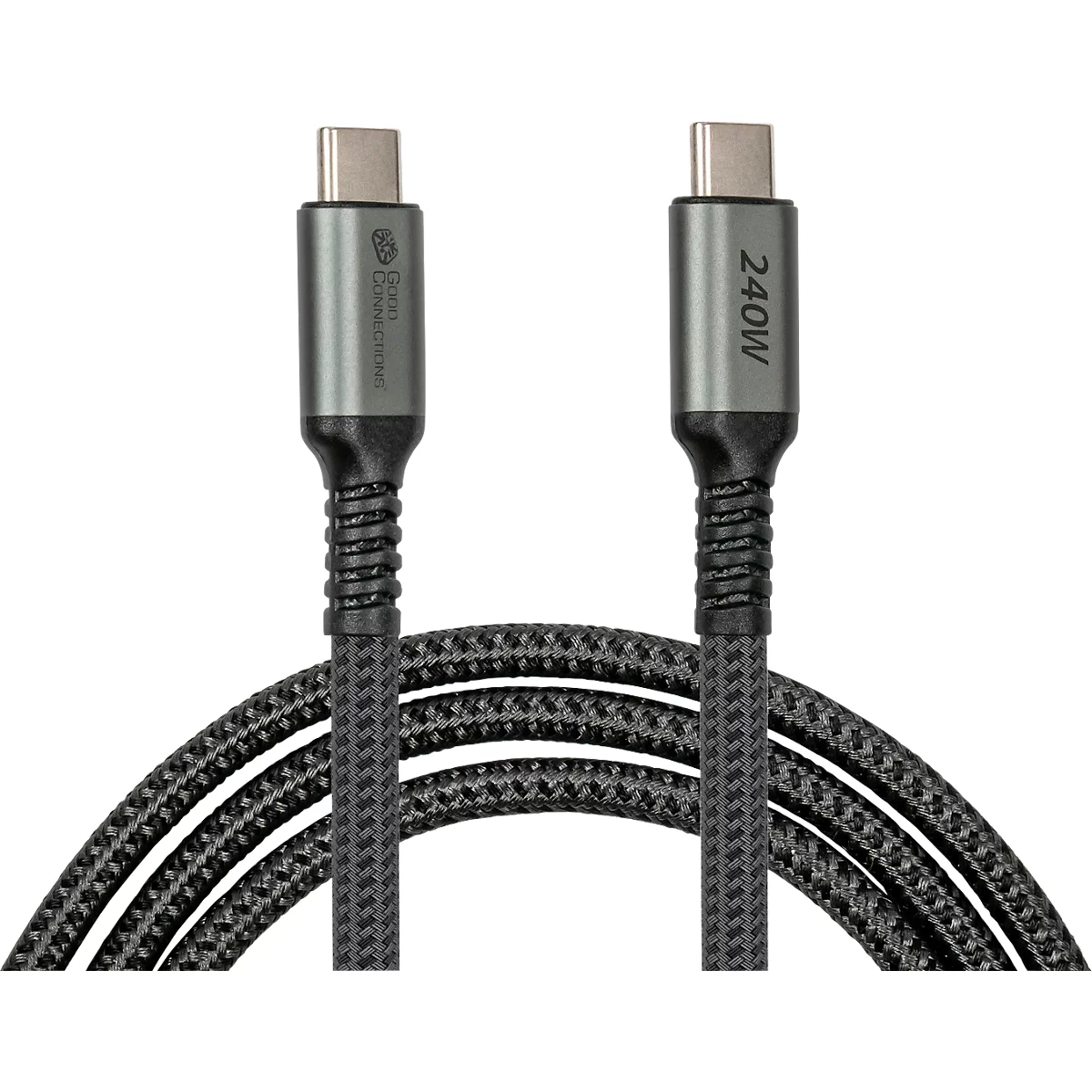 USB 2.0 Lade/-Datenkabel Good Connections, USB-C an USB-C, Leistung 240 W, bis 480 Mbit/s, Länge 3 m, schwarz