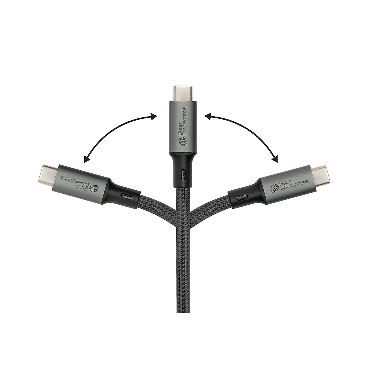 USB 4.0 Lade/-Datenkabel Good Connections, USB-C an USB-C, Leistung 100 W, bis 20 Gbit/s, Länge 0,5 m, schwarz