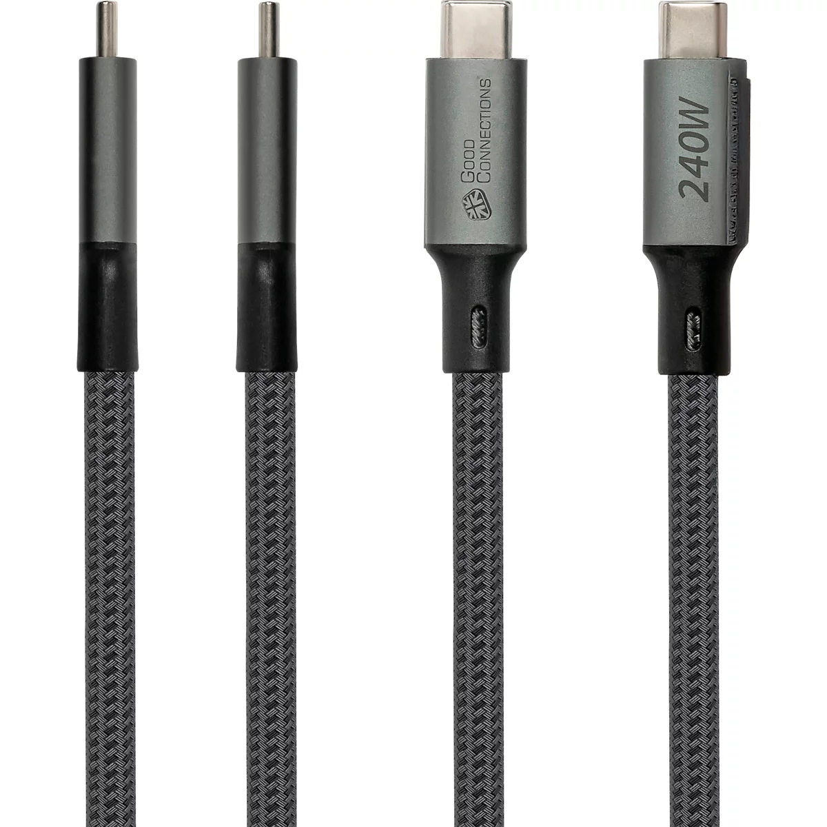 USB 4.0 Lade/-Datenkabel Good Connections, USB-C an USB-C, Leistung 240 W, bis 40 Gbit/s, Länge 0,5 m, schwarz