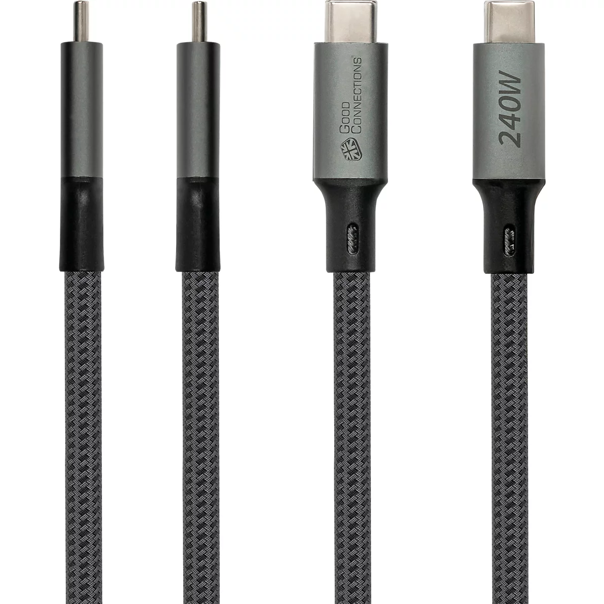 USB 4.0 Lade/-Datenkabel Good Connections, USB-C an USB-C, Leistung 240 W, bis 40 Gbit/s, Länge 1,8 m, schwarz