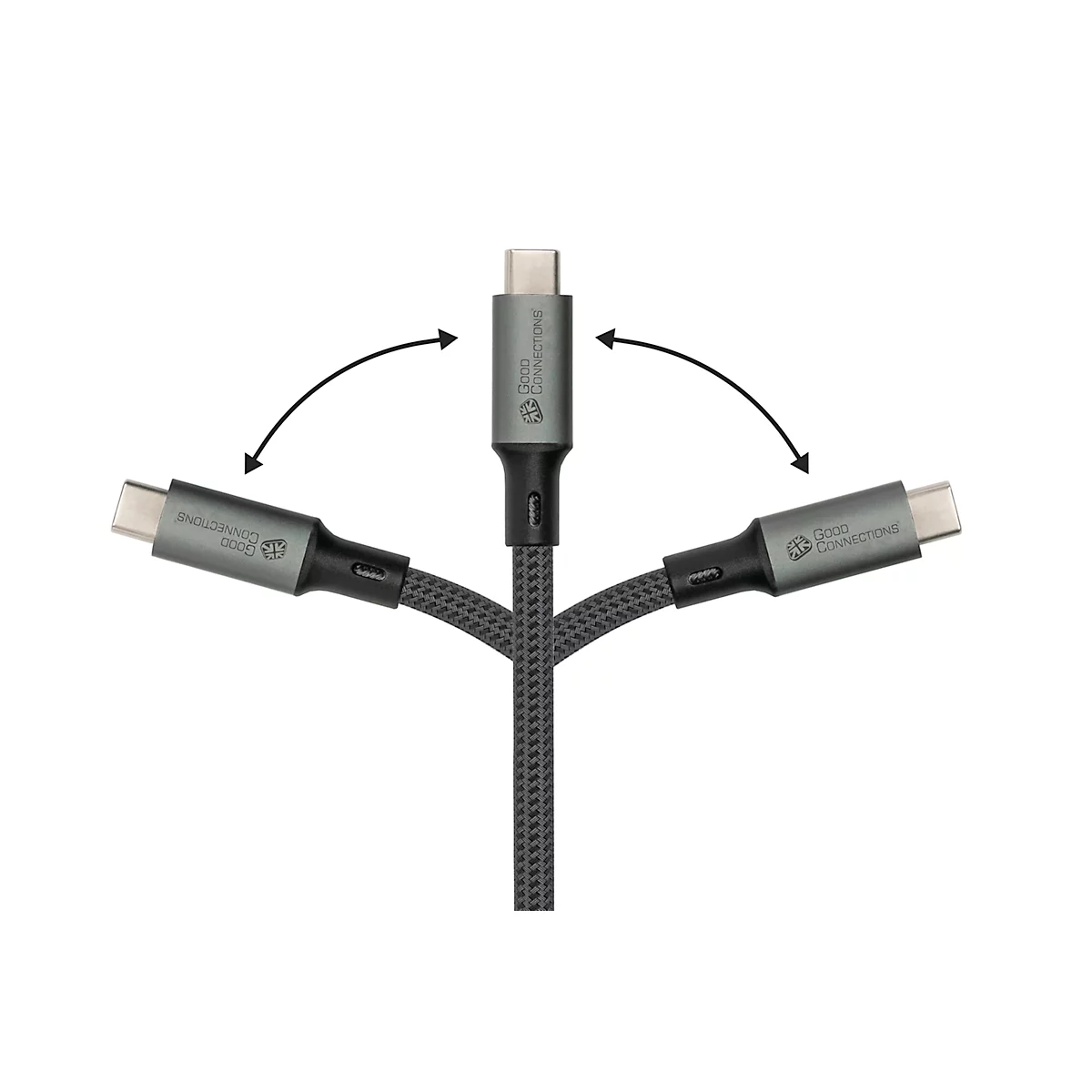 USB 4.0 Lade/-Datenkabel Good Connections, USB-C an USB-C, Leistung 240 W, bis 40 Gbit/s, Länge 1 m, schwarz
