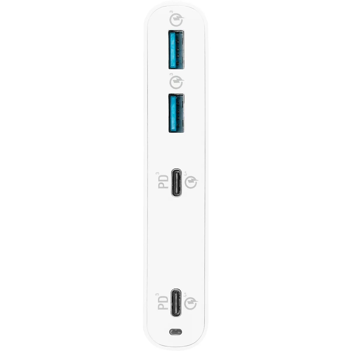 USB-Desktop-Schnellladestation Good Connections, mit GaN-Technologie, 4er-Port, 2 x USB-C + 2 x USB-A, Leistung 120 W, weiß