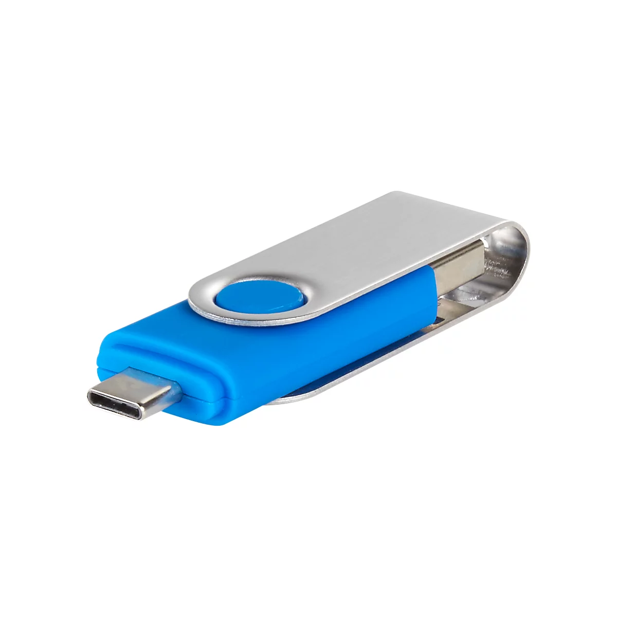 USB-stick C5, met 1 x USB 3.0 &amp; 1 x USB type-C, tot 4,8 GB/s, duplexibel, opslagcapaciteit 16 GB, blauw