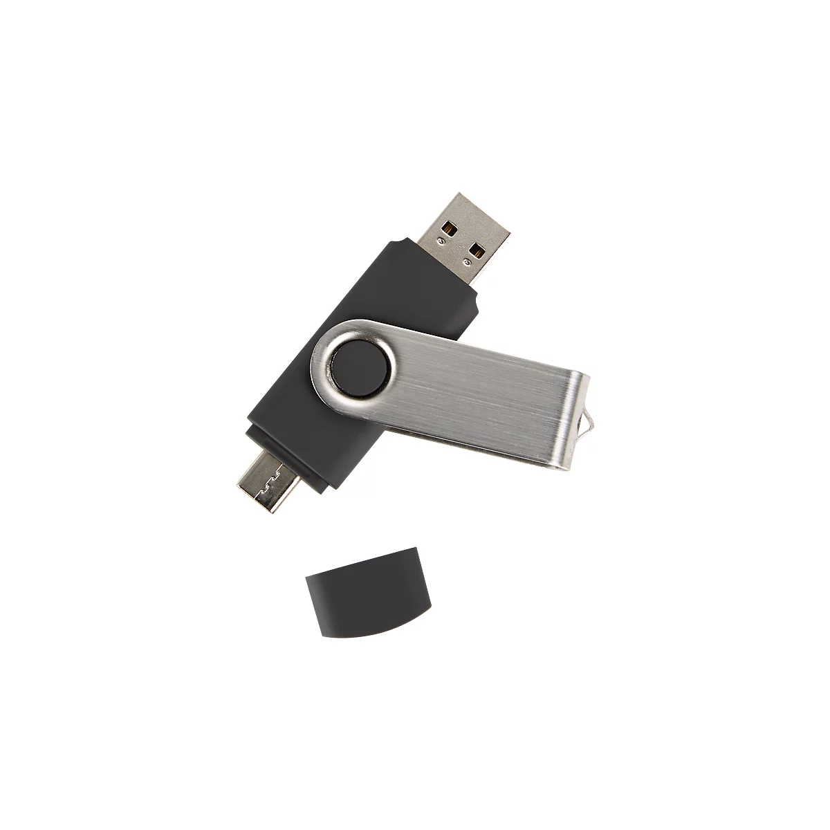 USB-stick C5, met 1 x USB 3.0 &amp; 1 x USB type-C, tot 4,8 GB/s, duplexibel, opslagcapaciteit 64 GB, zwart