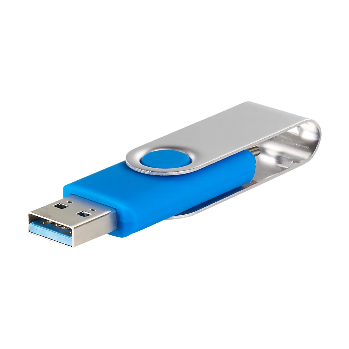 USB-Stick C5, mit 1 x USB 3.0 & 1 x USB Typ-C, bis zu 4,8 GB/s, duplexfähig, Speicherkapazität 16 GB, blau