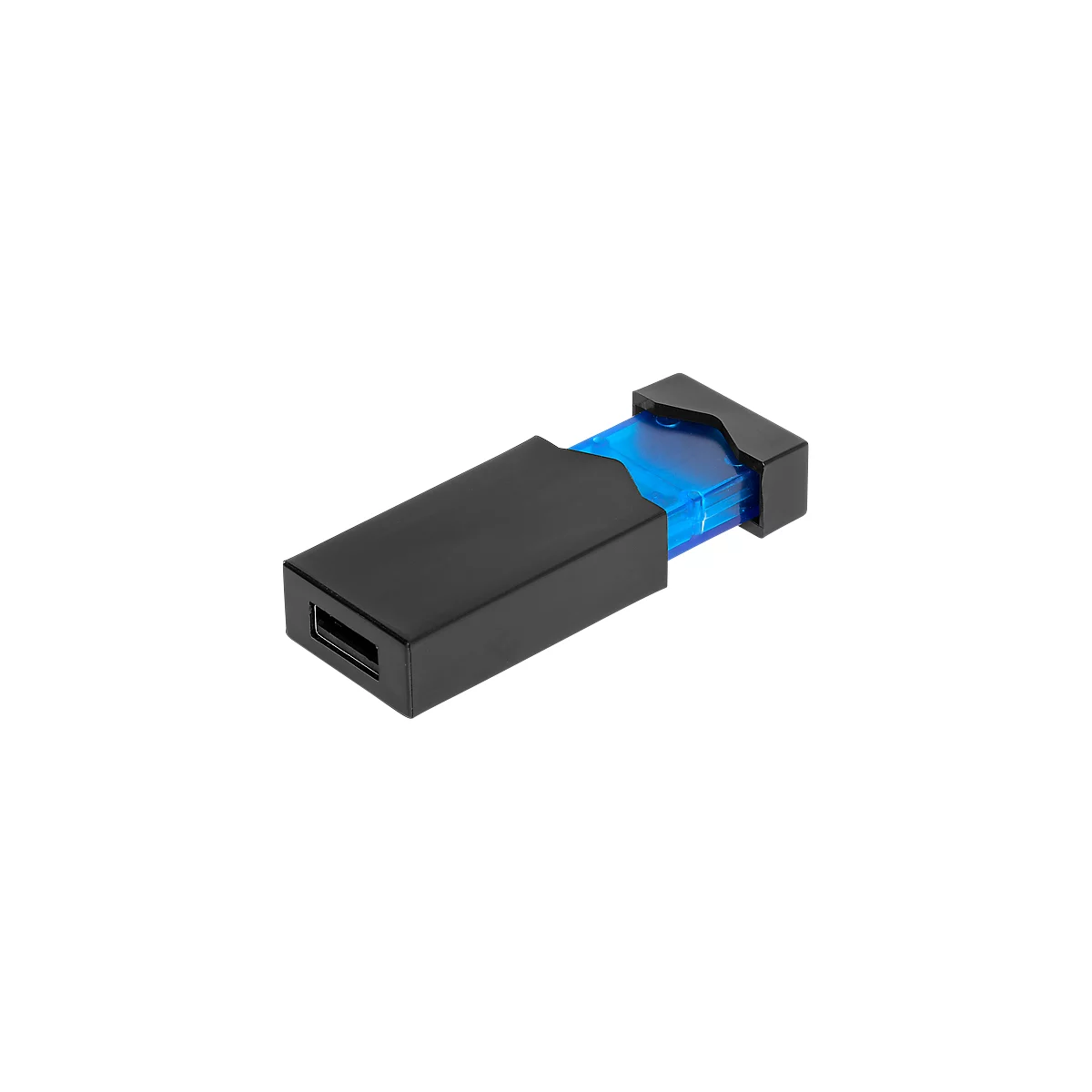 USB-stick Clickmie, zwart-blauw, met springveertechniek, USB 2.0 poort, 16 GB