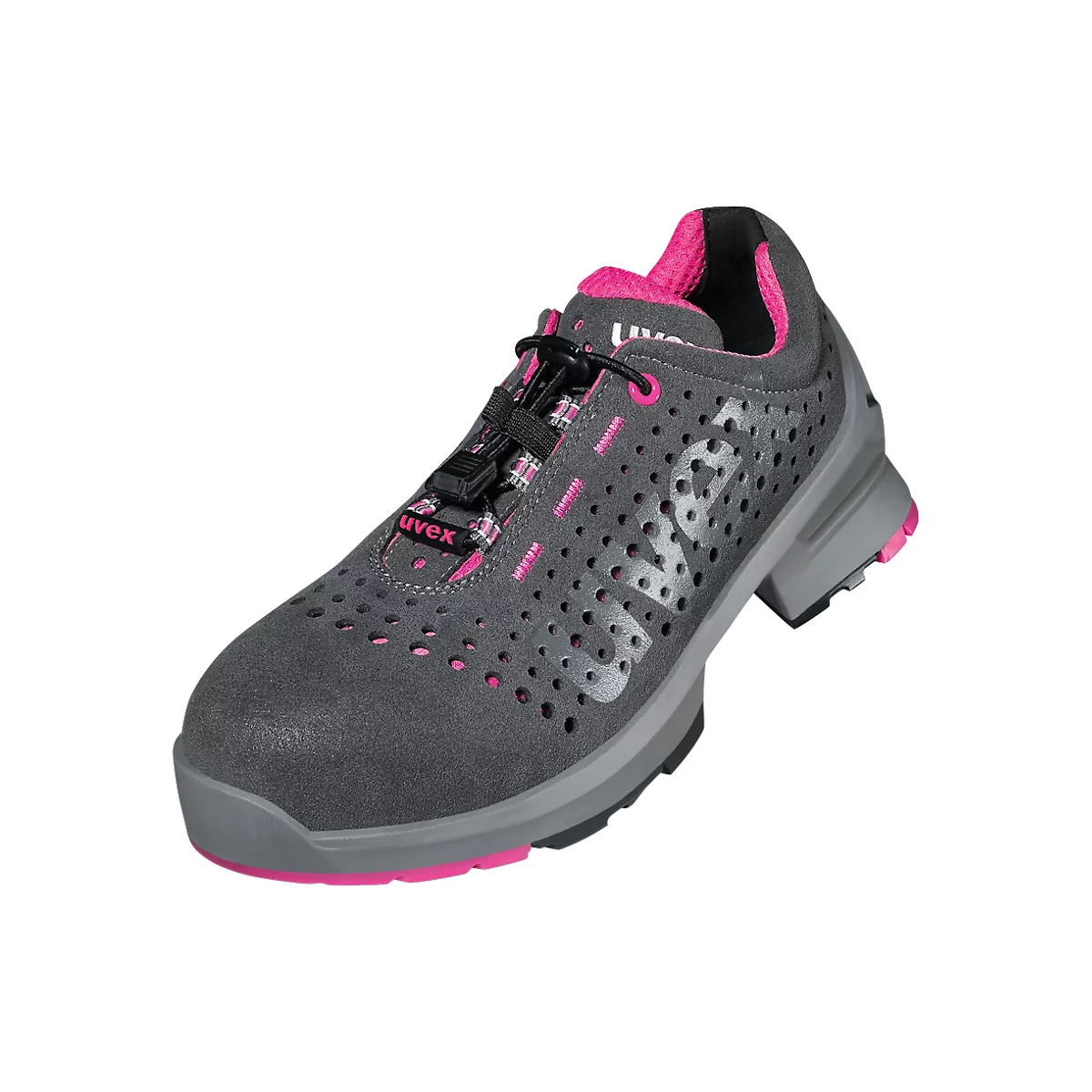uvex Chaussure basse de sécurité ESD pour dames 1 Ladies S1 SRC, perforée, respirante, largeur 10, gris-rose, pointure 39