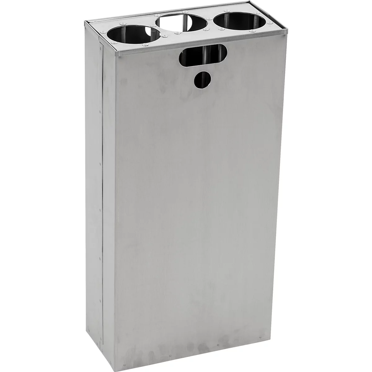 V-Part Demi-intérieur &amp; collecteur de gobelets, pour poubelle Carro 55 L, 3 ouvertures d'introduction, L 140 x P 285 x H 564 mm, aluminium argenté