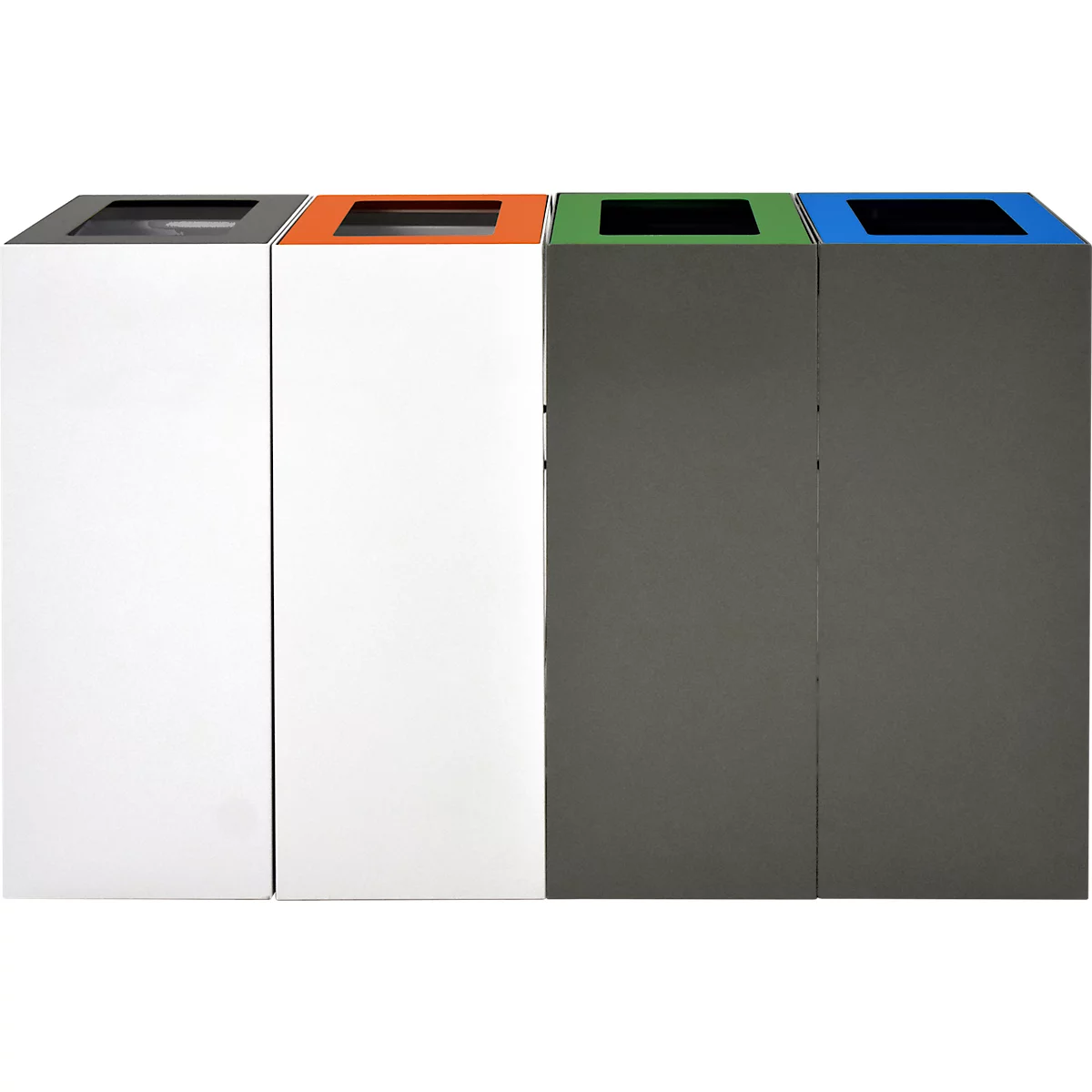 V-Part Modulares Abfalltrennsystem, 60 Liter, pulverbeschichteter Stahl, B 263 x T 335 x H 700 mm, weiß