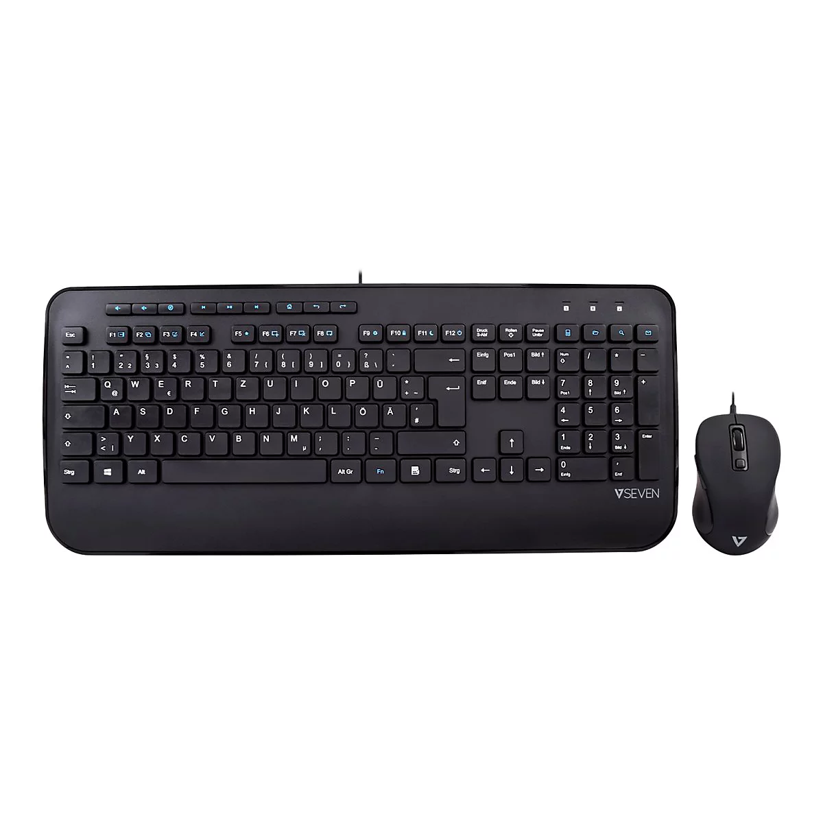 V7 CKU300DE - Tastatur-und-Maus-Set - USB - QWERTZ - Deutsch - Schwarz