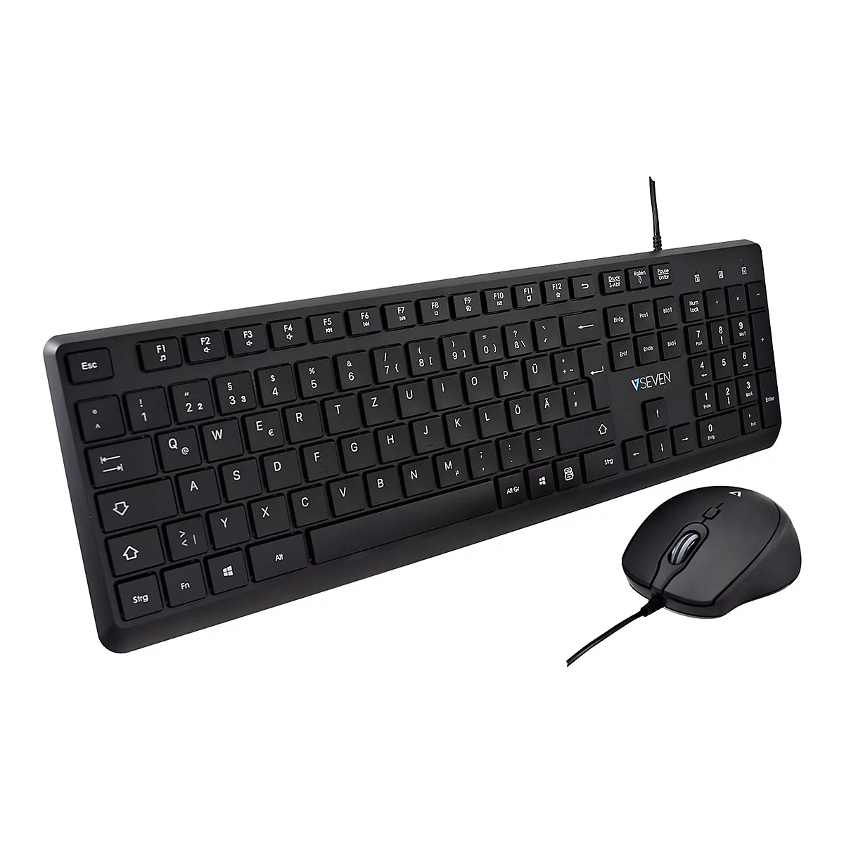 V7 CKU350DE - Tastatur-und-Maus-Set - USB - QWERTZ - Deutsch - Schwarz