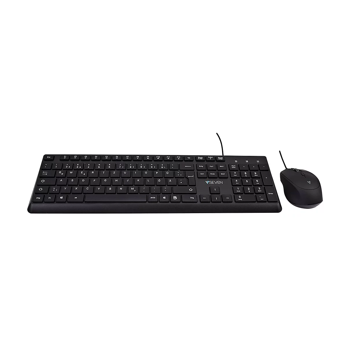 V7 CKU350DE - Tastatur-und-Maus-Set - USB - QWERTZ - Deutsch - Schwarz