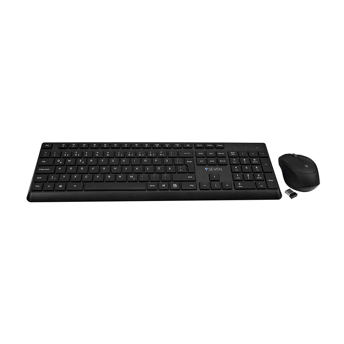 V7 CKW350DE - Tastatur-und-Maus-Set - full size - kabellos - 2.4 GHz - QWERTZ