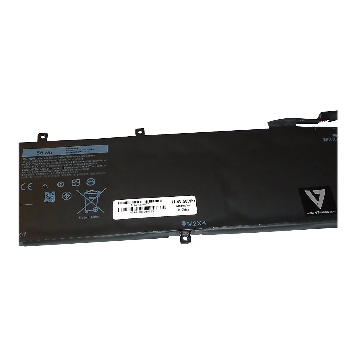 V7 D-62MJV-V7E - Laptop-Batterie (gleichwertig mit: Dell RRCGW, Dell 0RRCGW, Dell 62MJV, Dell 062MJV, Dell 5D91C, Dell 05041C, Dell H5H20, Dell M7R96) - Lithium-Ionen - 3 Zellen - 4865 mAh - 56 Wh