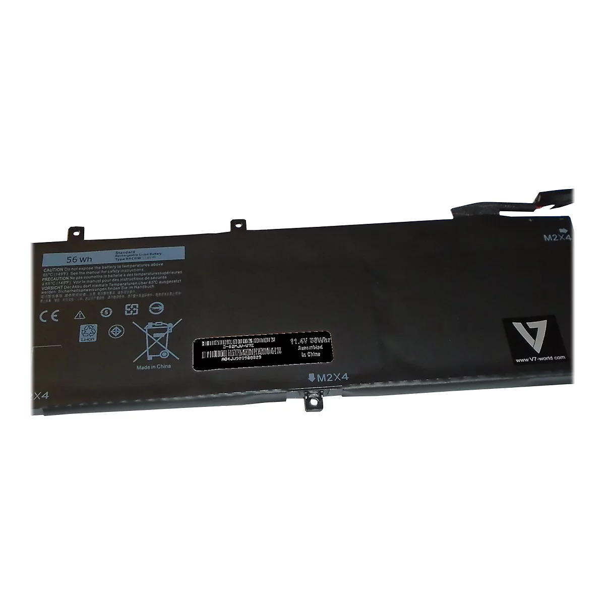 V7 D-62MJV-V7E - Laptop-Batterie (gleichwertig mit: Dell RRCGW, Dell 0RRCGW, Dell 62MJV, Dell 062MJV, Dell 5D91C, Dell 05041C, Dell H5H20, Dell M7R96) - Lithium-Ionen - 3 Zellen - 4865 mAh - 56 Wh
