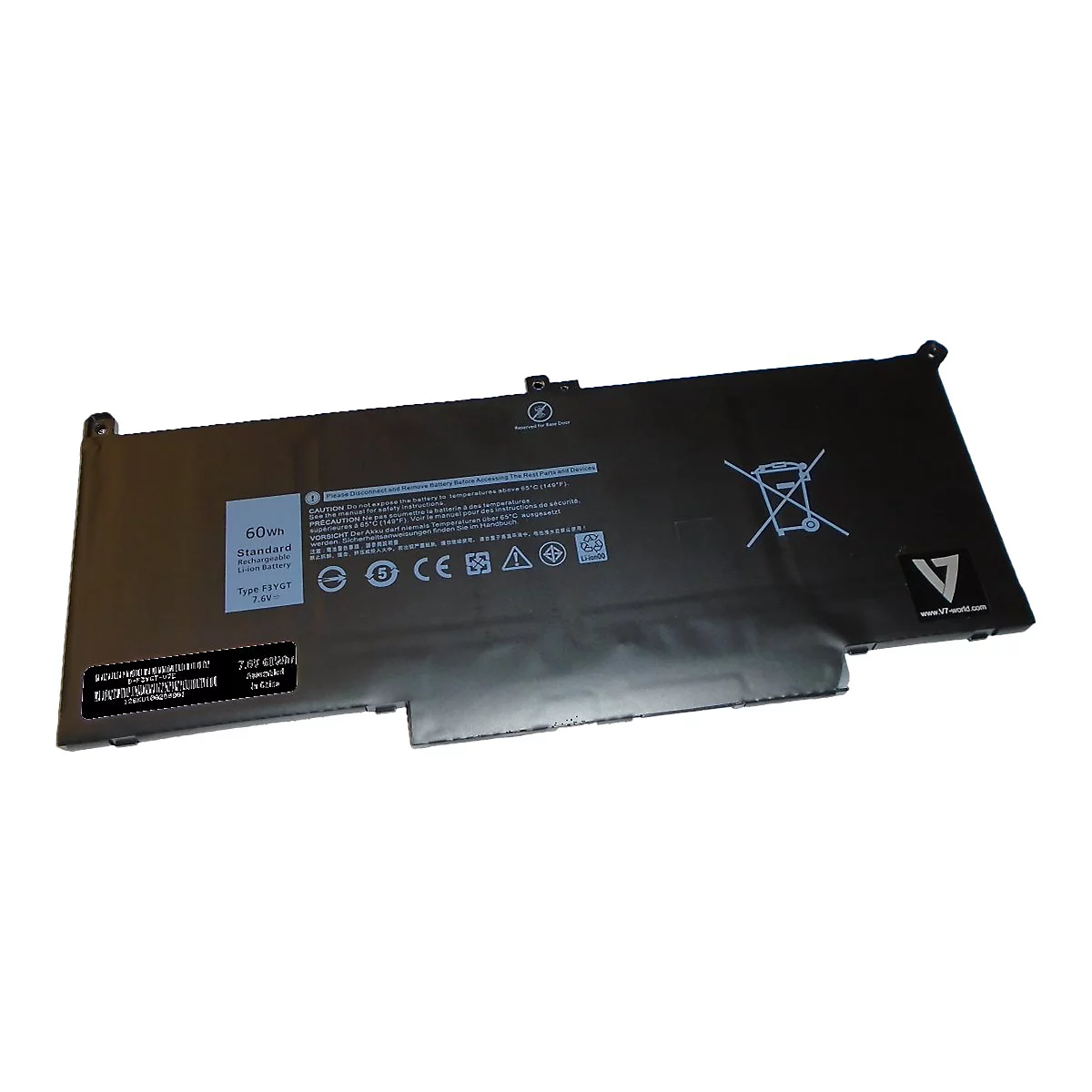 V7 D-F3YGT-V7E - Laptop-Batterie (gleichwertig mit: Dell DM3WC, Dell F3YGT, Dell 2X39G, Dell 0F3YGT, Dell 451-BBYE) - Lithium-Ionen - 4 Zellen - 7894 mAh - 60 Wh
