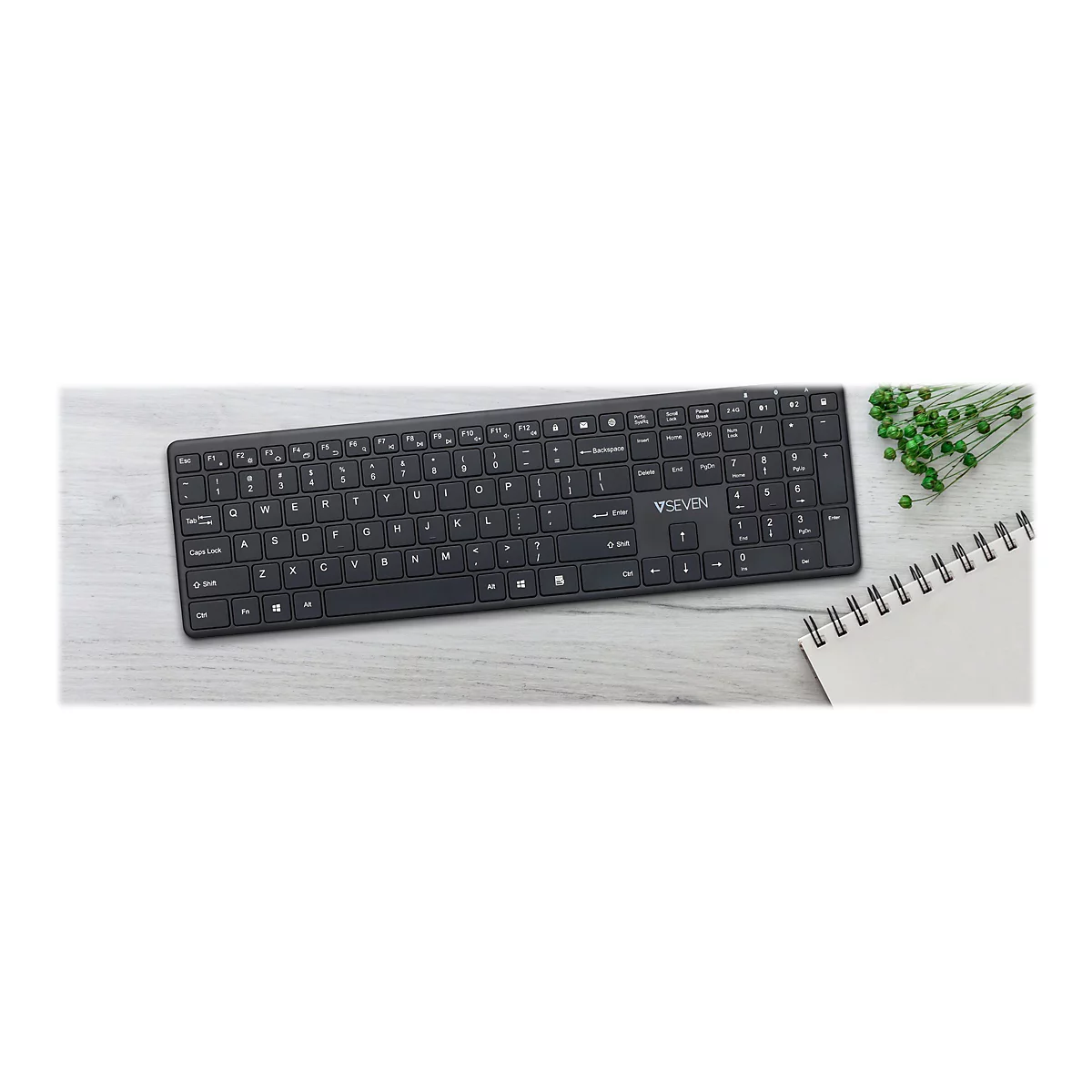 V7 KW550DEBT - Tastatur - Bluetooth, 2.4 GHz - QWERTZ - Deutsch - Tastenschalter: Scissor-Key