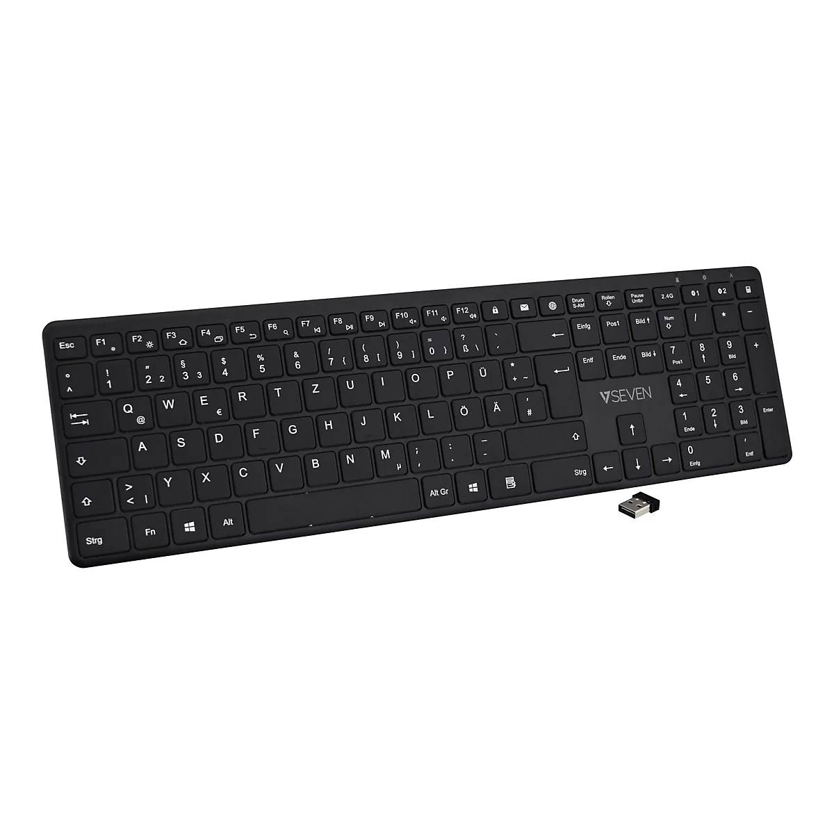 V7 KW550DEBT - Tastatur - Bluetooth, 2.4 GHz - QWERTZ - Deutsch - Tastenschalter: Scissor-Key