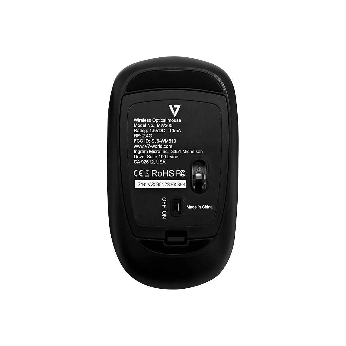 V7 MW200-1E - Maus - 2.4 GHz - Schwarz