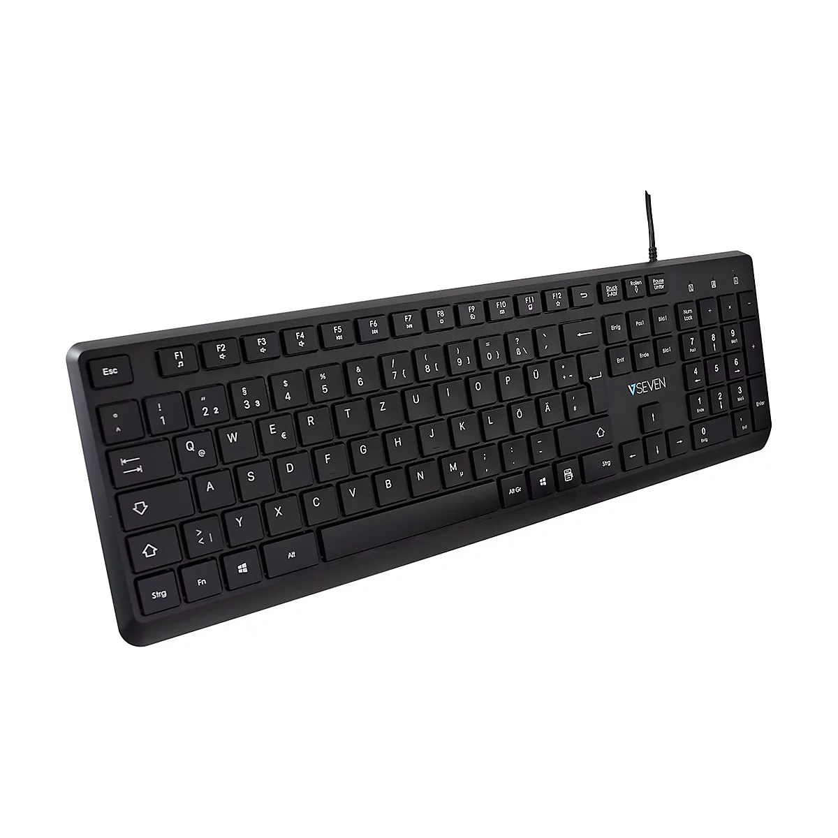 V7 Pro KU350DE - Tastatur - full size - USB - QWERTZ - Deutsch