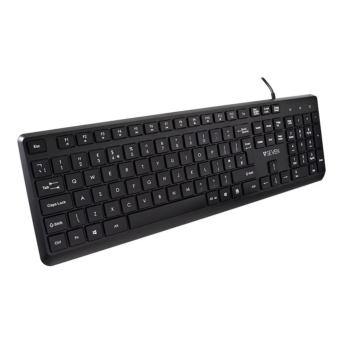 V7 Pro - Tastatur - USB - QWERTY - GB - Schwarz