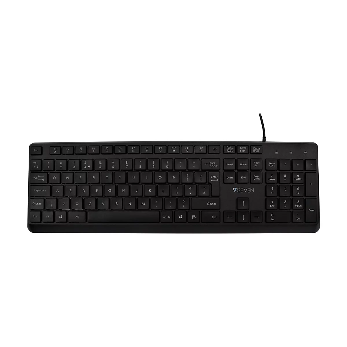 V7 Pro - Tastatur - USB - QWERTY - GB - Schwarz