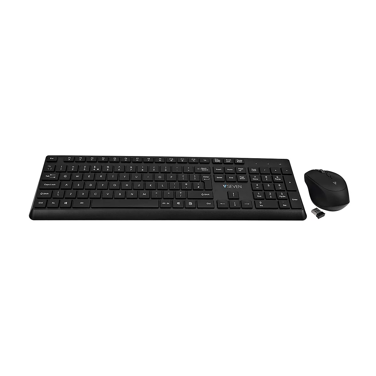 V7 - Tastatur-und-Maus-Set - kabellos - 2.4 GHz - QWERTY - GB