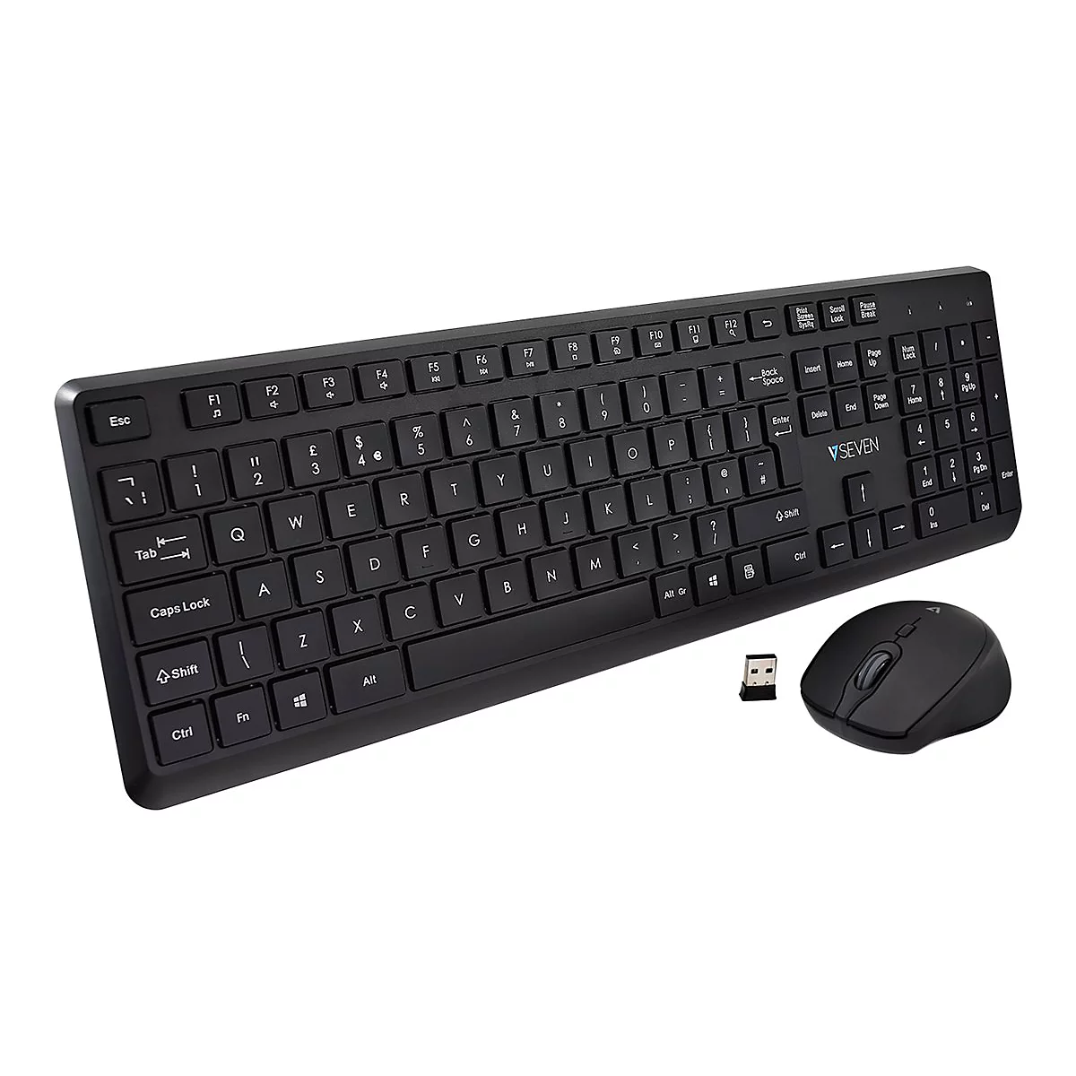V7 - Tastatur-und-Maus-Set - kabellos - 2.4 GHz - QWERTY - GB